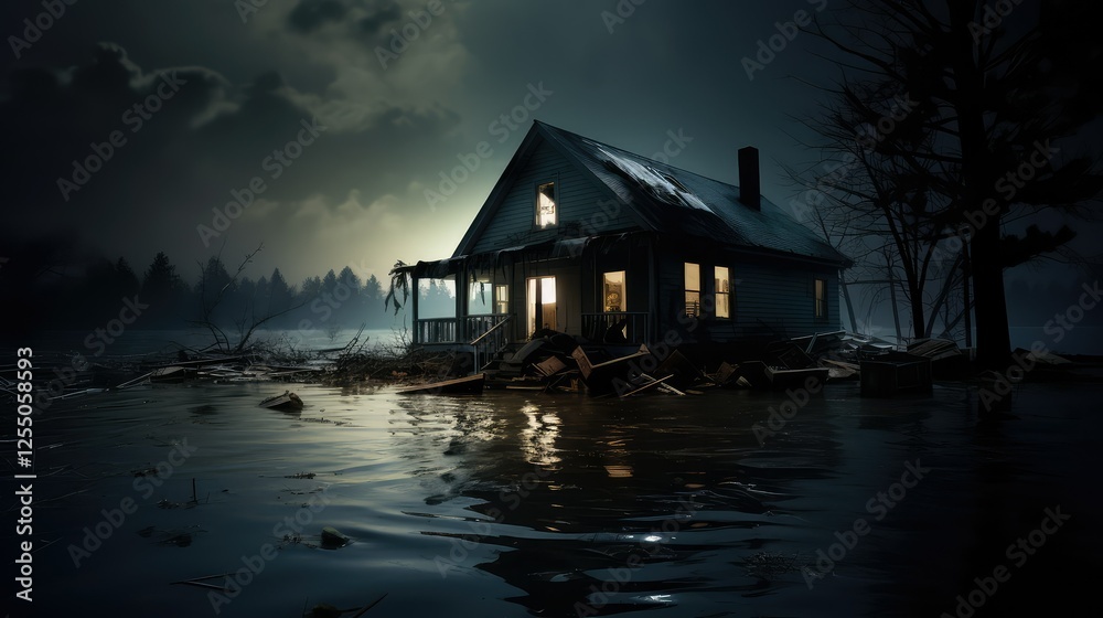 Fototapeta premium house orange metal background