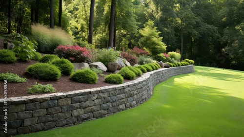 garden landscaping retaining wall