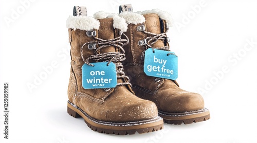 Cozy Brown Winter Boots with Shearling Lining and Buy One Get One Free Offer photo