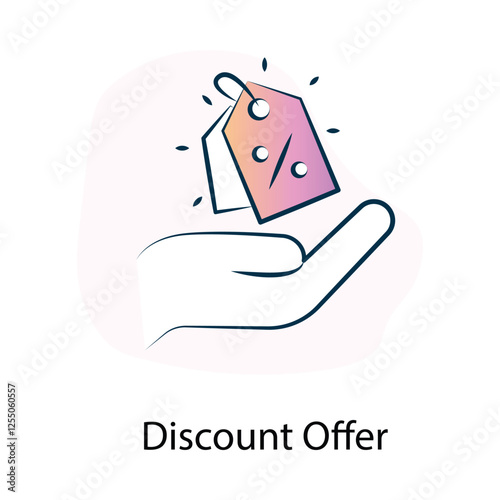 Vector icon for discount offers in retail and e-commerce. Depicts promotions, special deals, and limited-time sales.