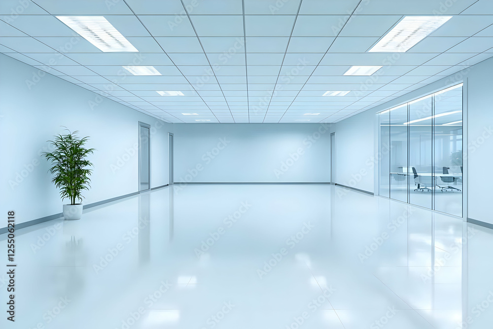 Modern Office Corridor 3D Render Modern Office Corridor 3D Render