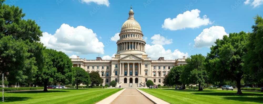 Fototapeta premium Texas capitol building, ornate dome & grounds, monument, structure