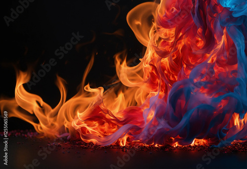 fire in the fireplace
