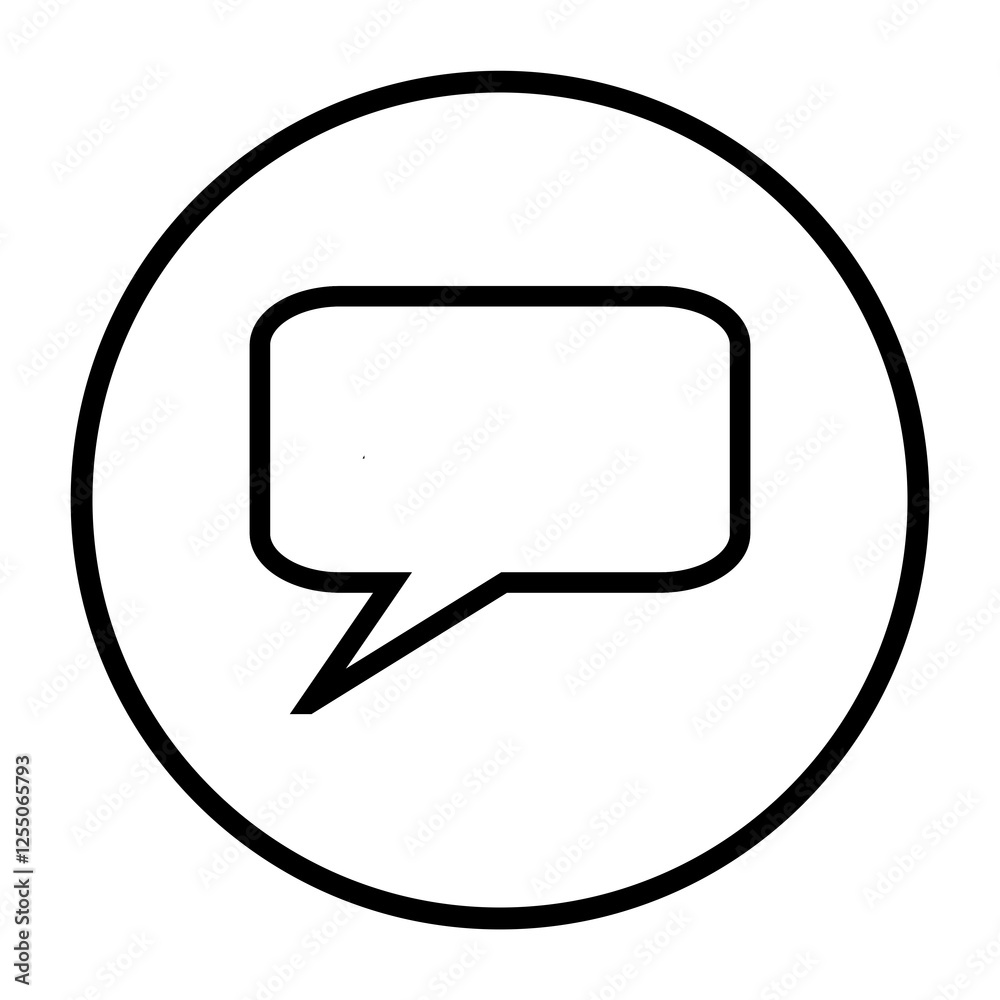 Naklejka premium Sprechblase Icon in schwarzem Kreis - Kontakt Symbol 