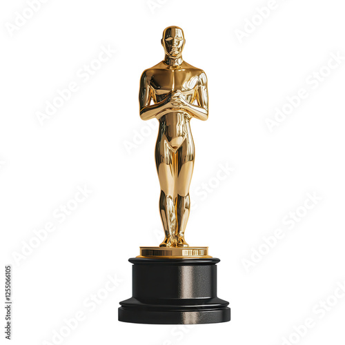 A gleaming gold trophy figure stands proudly on a black base, symbolizing achievement and excellence in the film industry.