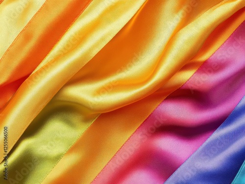 Vibrant silk fabric in rainbow colors.