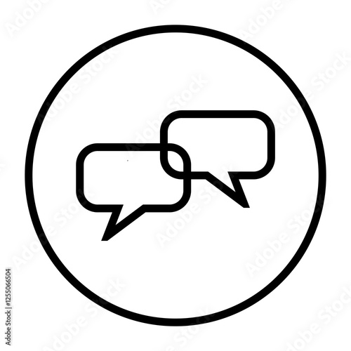 Sprechblasen Icon in schwarzem Kreis - Chat Symbol	