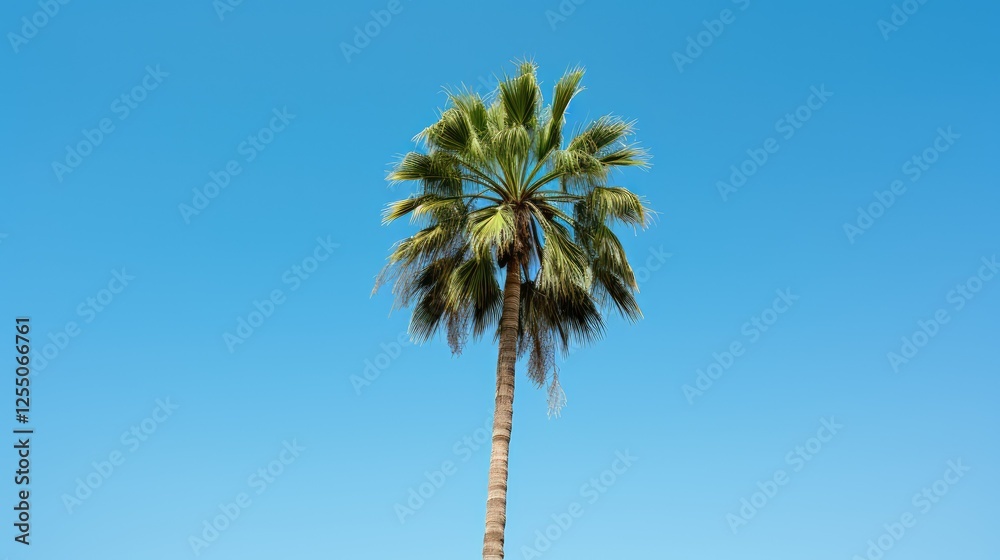 Obraz premium blue single palm tree