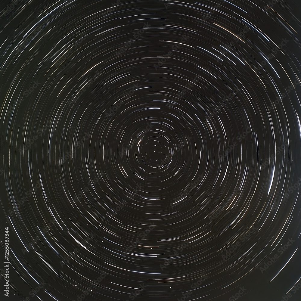 Obraz premium Star Trails Circular Motion Astronomy Celestial Spheres Time Exposure Night Sky Long Duration Photo