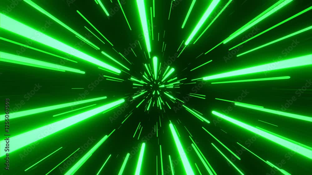 Green Hyper Space Jump Background VJ Loop l 4K