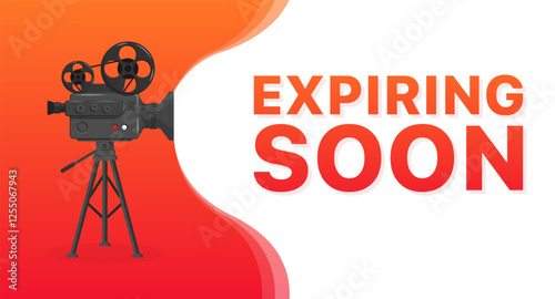Expiring soon banner. Flat style. Vector icon.