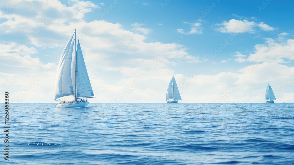 Obraz premium sailboats graphic table
