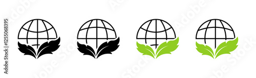 Thickets of the Internet set icons. Linear, silhouette and flat style. Vector icons.