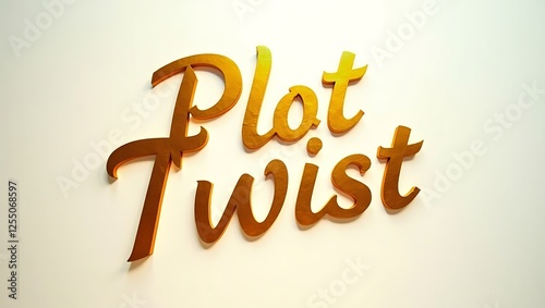 stylized golden text reading Plot Twist stands out against a plain background