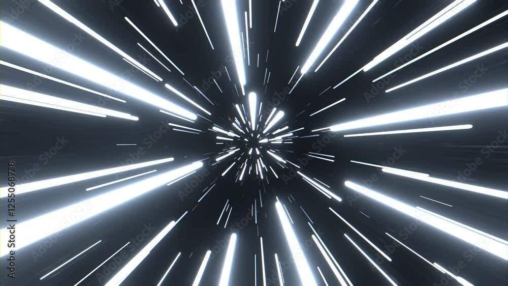 White Hyper Space Jump Background VJ Loop l 4K