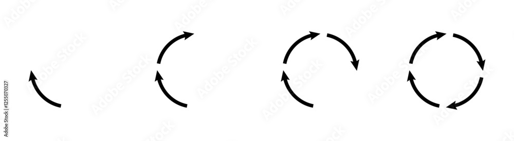 Recycling arrows icons. Silhouette style. Vector icons. Recycling arrows icons. Silhouette style. Vector icons.