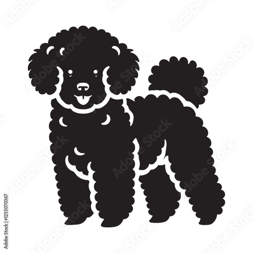 Refined Bichon Frise silhouette ideal for pet-related projects - Bichon Frise illustration - minimal Bichon Frise vector - dog silhouette
