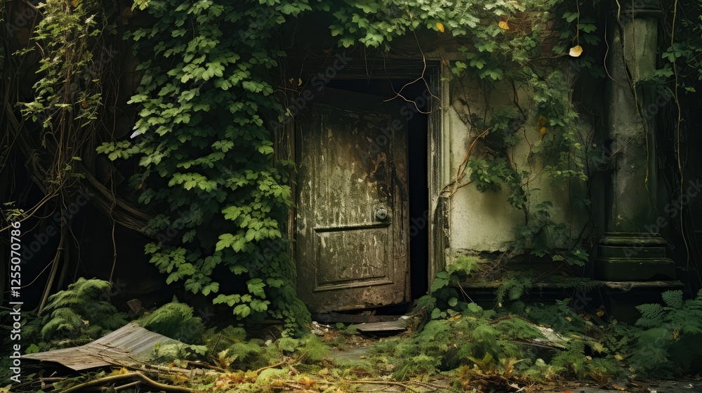 Naklejka premium weathered open door