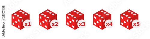 Dice set icons. Flat style. Vector icons.