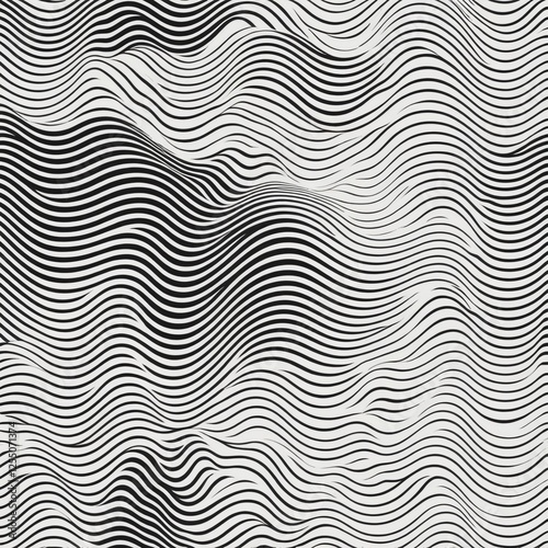 Stylish and modern minimalist seamless white wave texture pattern background with monochromatic color scheme. Abstract White Wave Forms background