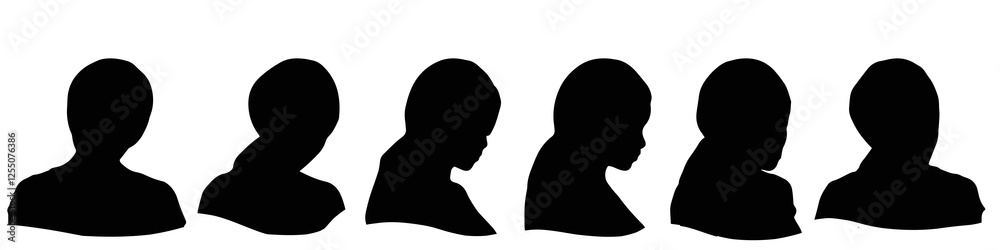 Conceptual human head isolated on white background as abstract avatar as a set or collection banner for social design concept. Human closeup anonymous faces head shot for human character illustration Conceptual human head isolated on white background as abstract avatar as a set or collection banner for social design concept. Human closeup anonymous faces head shot for human character illustration