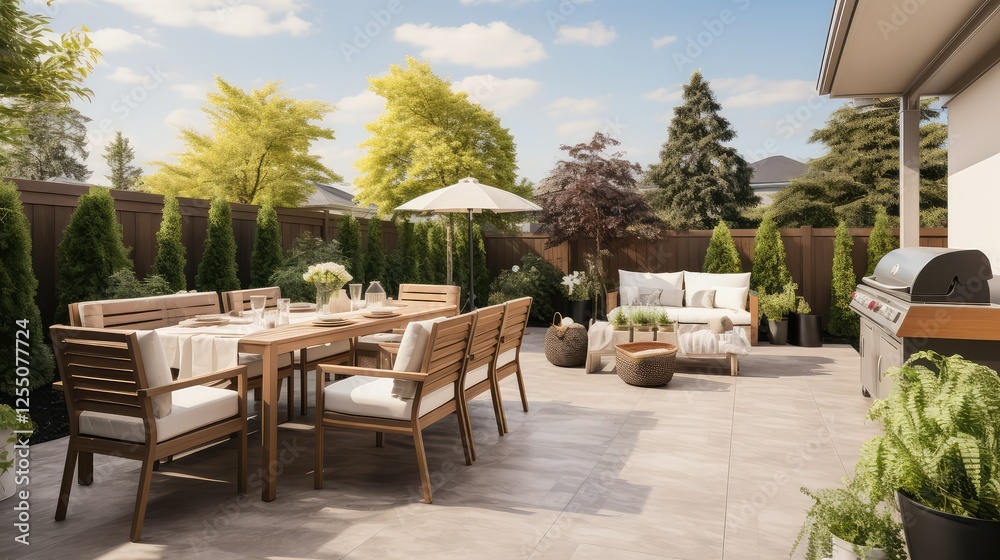Obraz premium backyard house staging