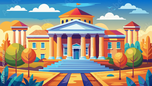 courthouse vector illustration