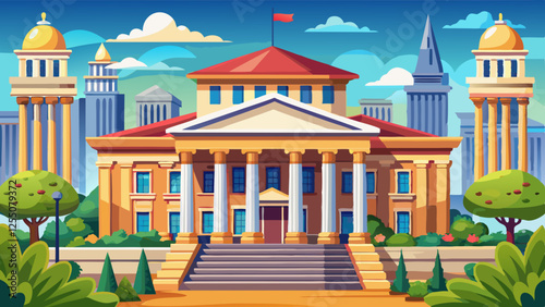 courthouse vector illustration