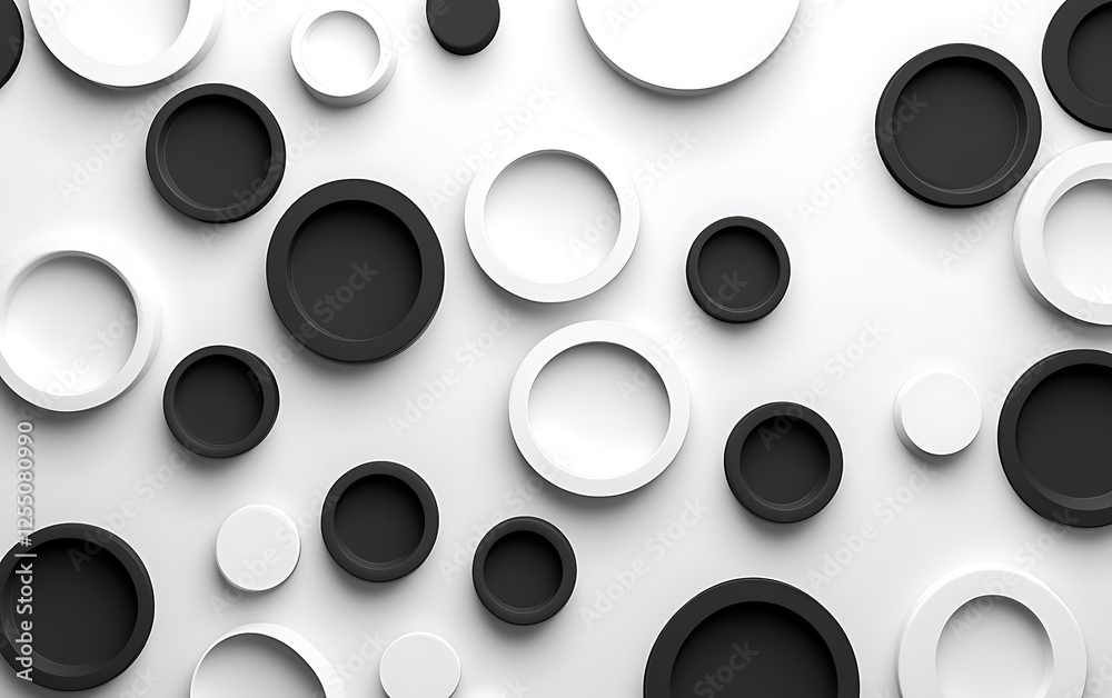 Abstract black white circles background design Abstract black white circles background design