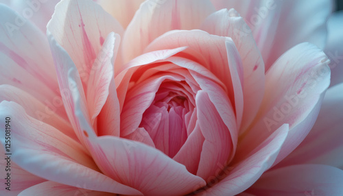 Close-up of delicate flower petal texture with soft curves and vibrant color