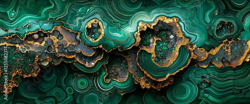 Emerald green and gold gemstone texture.