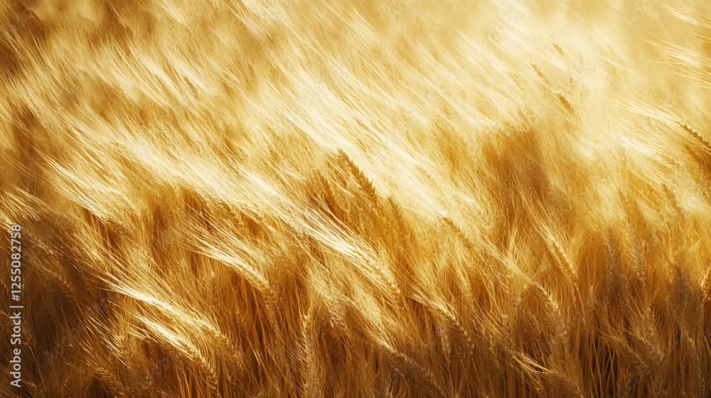 Naklejka premium Golden Wheat Field Under the Summer Sun: A Breathtaking Panorama