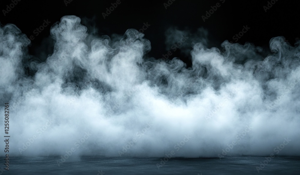 Fototapeta premium White smoke clouds on dark background.