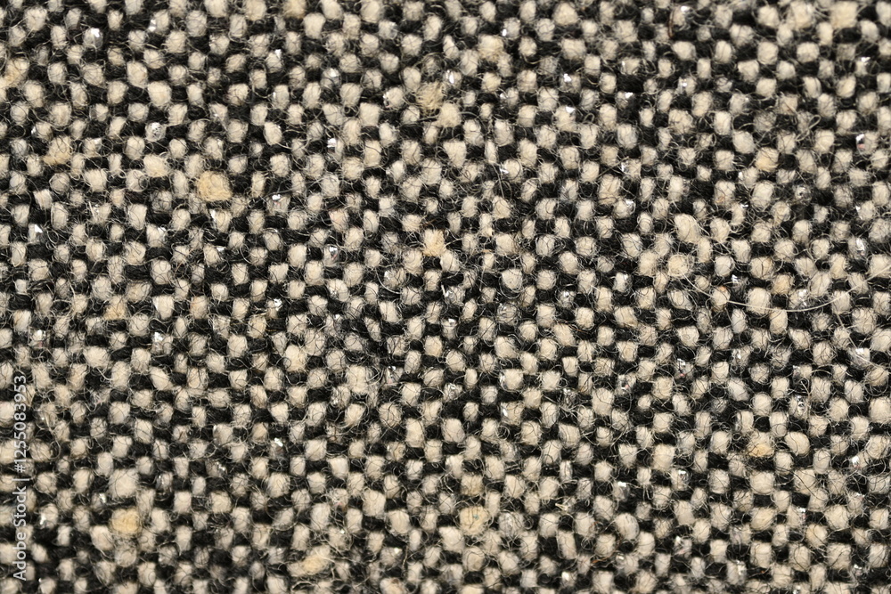 Fototapeta premium grey Wool coat fabric closeup Brown herringbone coat textile Macro woolen coat texture Warm winter fabric pattern Textured coat cloth macro