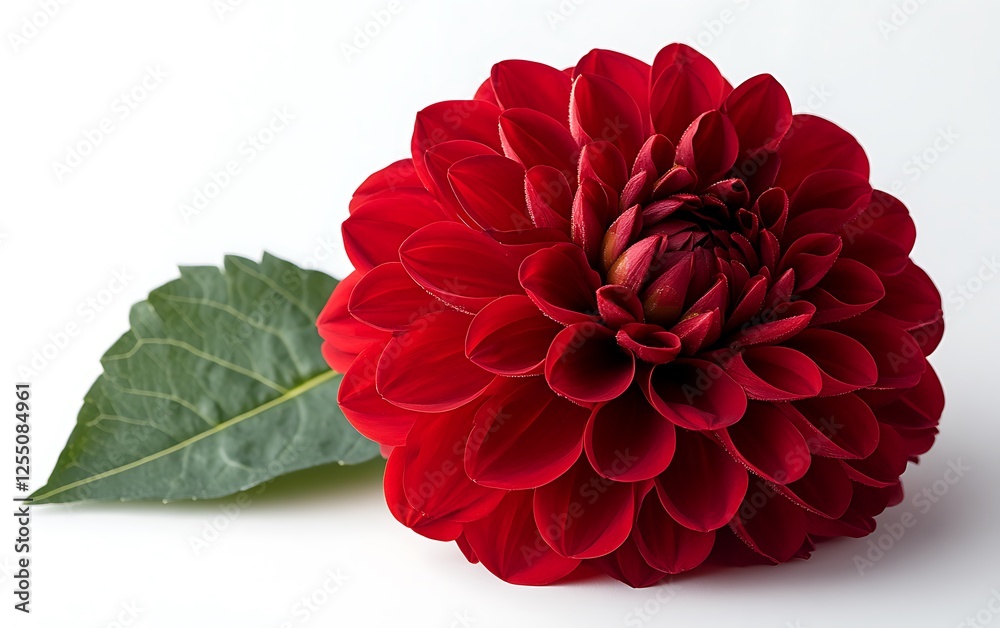 Red Dahlia flower, studio shot, isolated on white background. Use Floral photography Red Dahlia flower, studio shot, isolated on white background. Use Floral photography