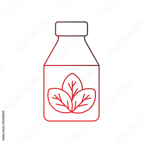 herbal gradient outline icon with white background vector stock illustration