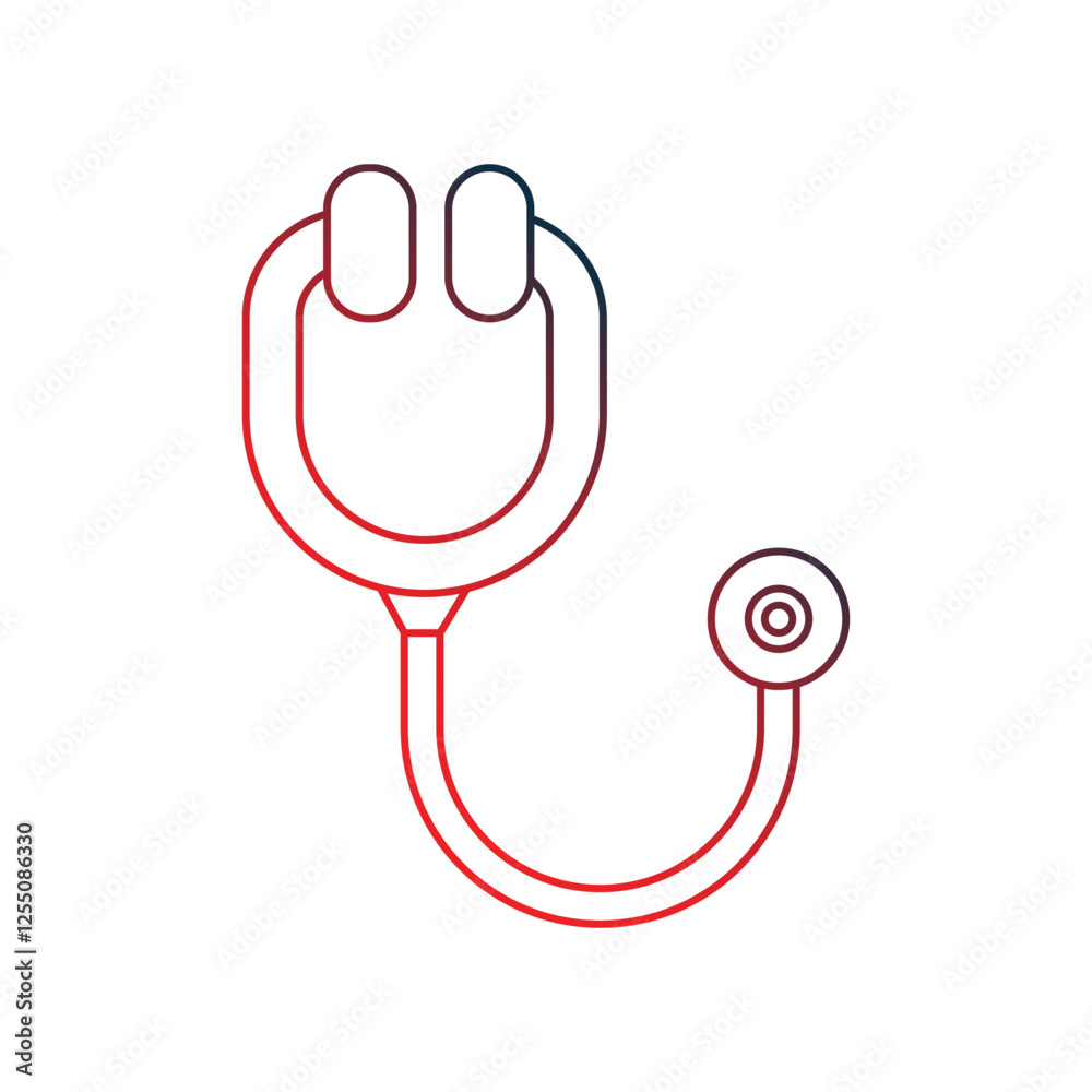 stethoscope gradient outline icon with white background vector stock illustration stethoscope gradient outline icon with white background vector stock illustration