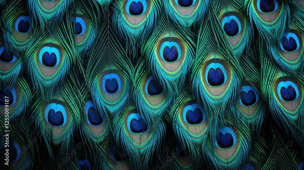 Fototapeta premium display blue peacock feather