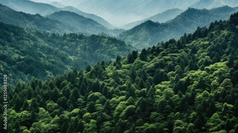 Obraz premium green mountains trees