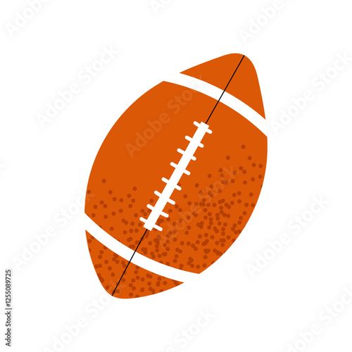 Brown American football ball. For American football designs team sports and outdoor activity themes. Vector illustration isolated on white background.