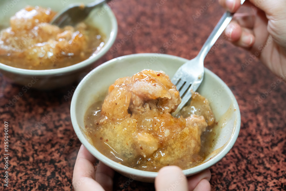 Taiwanese meatball - Delicious street food Bawan. Taiwanese meatball - Delicious street food Bawan.