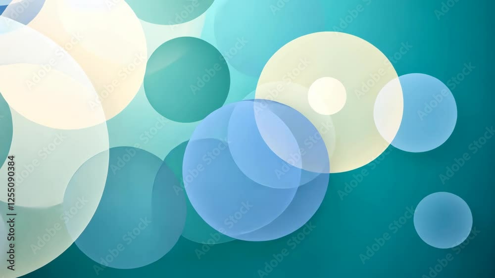 Smooth transition of colorful overlapping circles creating calming abstract motion pattern Smooth transition of colorful overlapping circles creating calming abstract motion pattern