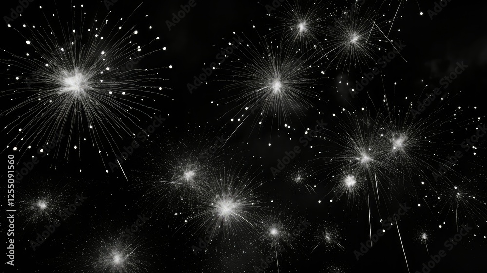 Fototapeta premium contrast black and white fireworks