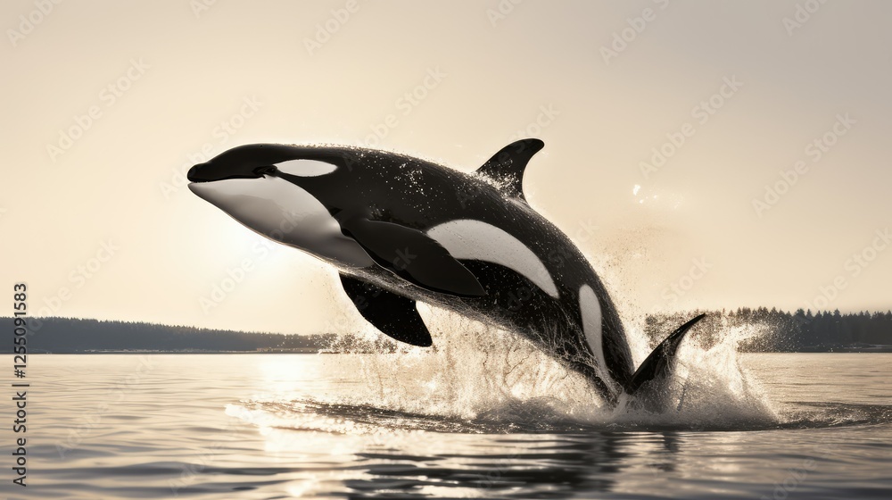 Fototapeta premium killerwhale black white animal