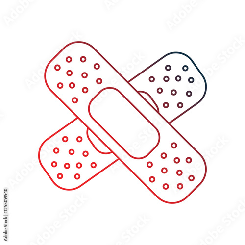 plaster gradient outline icon with white background vector stock illustration