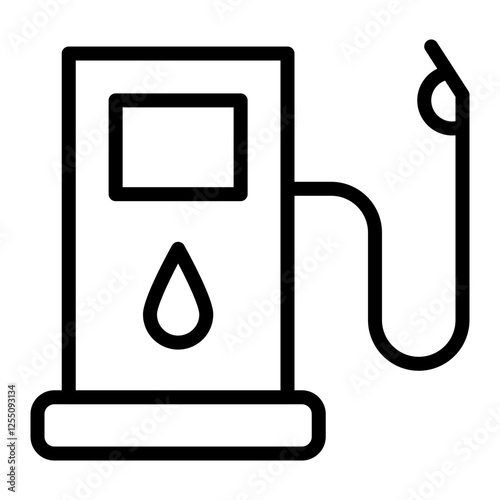 Petrol Pump Vector Line Icon Design