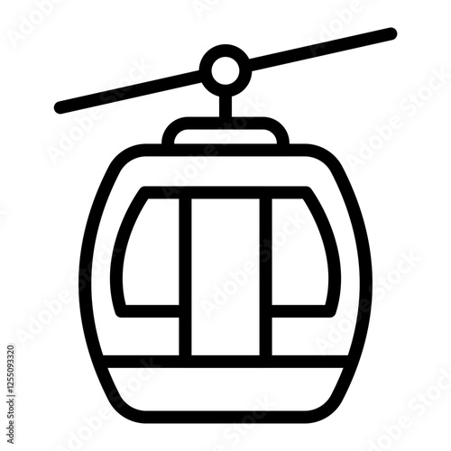 Cable Car Vector Line Icon Design