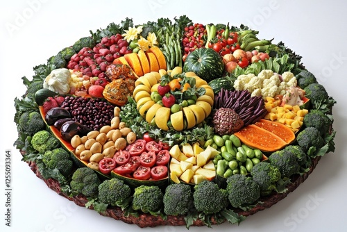 Wallpaper Mural Circular Arrangement of Colorful Fruits and Vegetables Showcasing Healthy Eating Torontodigital.ca