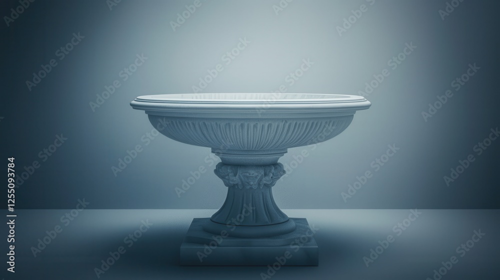 Classical Marble Pedestal Showcasing Bowl-Shaped Top Classical Marble Pedestal Showcasing Bowl-Shaped Top
