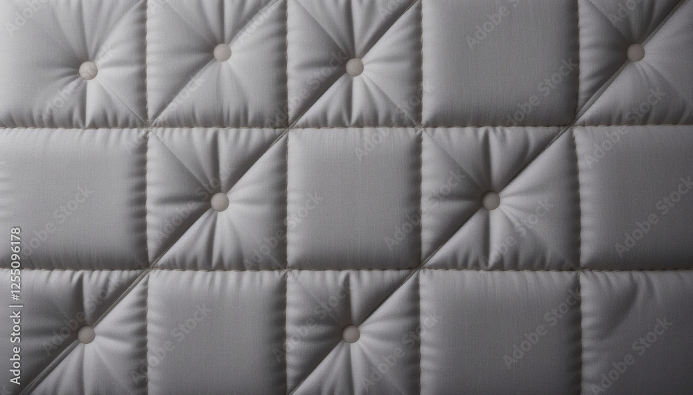 Fototapeta premium Soft quilted fabric texture with raised squares and smooth stitching